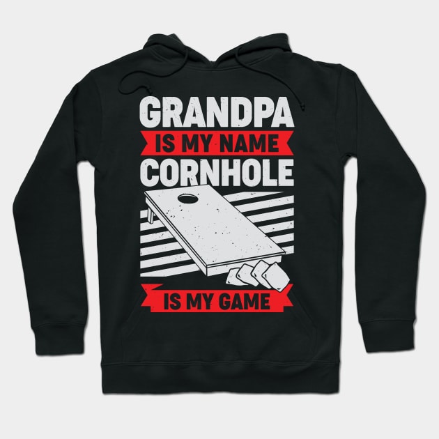 Cornhole Grandpa Bean Bag Toss Grandfather Gift Hoodie by Dolde08